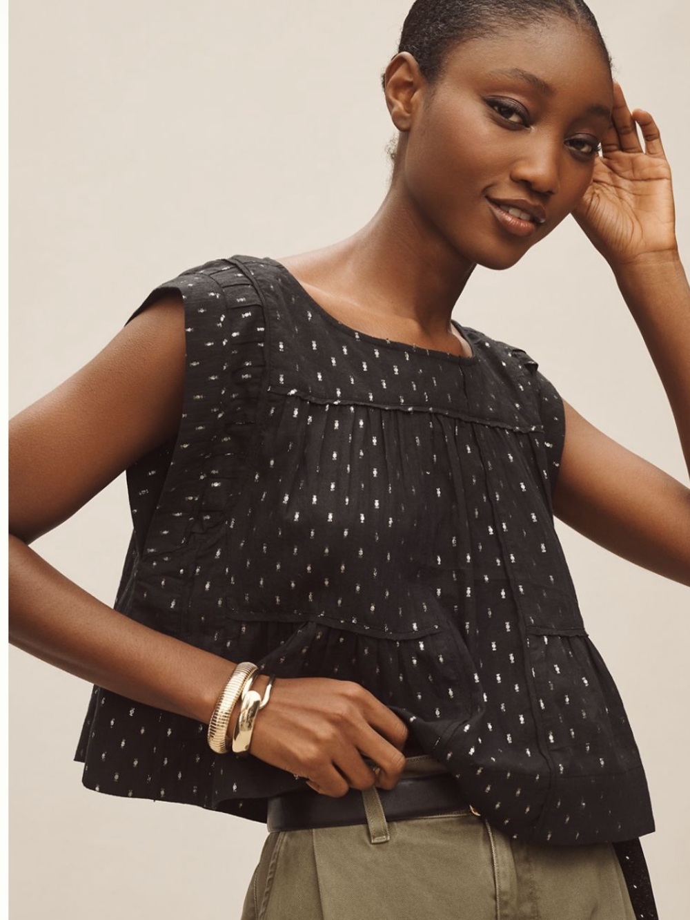 By Anthropologie
Sleeveless Lurex Swing Top